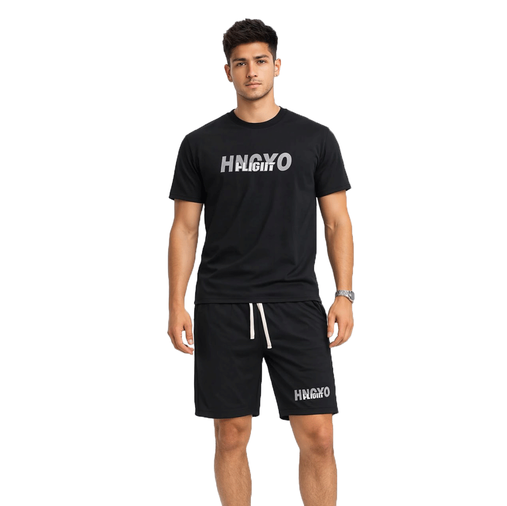 ست تیشرت و شلوارک مردانه طرح HNGYO FLIGHT 