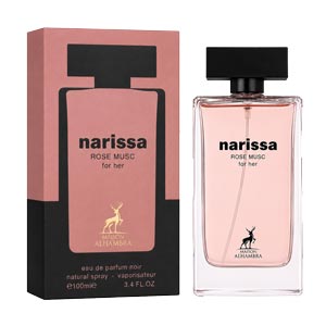 ادکلن زنانه الحمبرا ناریسا رز ماسک 100 میل | مشابه Narciso Rodriguez Musc Noir Rose