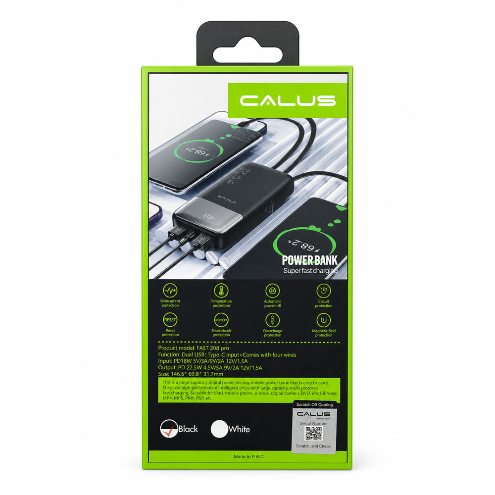 پاوربانک فست شارژ کالوس مدل CALUS FAST 208 Pro 